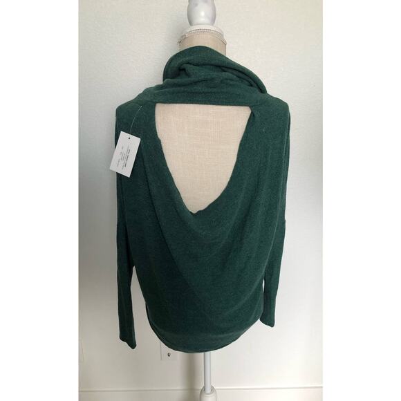 Chaser Green Drape Cowl Neck Dolman Cutout Sweater - M - Picture 3 of 4